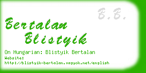 bertalan blistyik business card